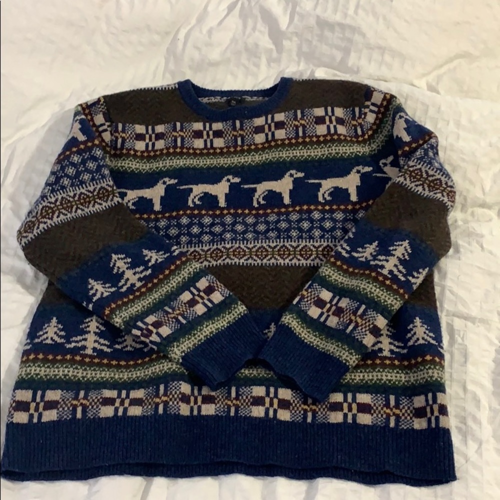 J. Crew faire isle dog sweater, ultra comfy & cozy